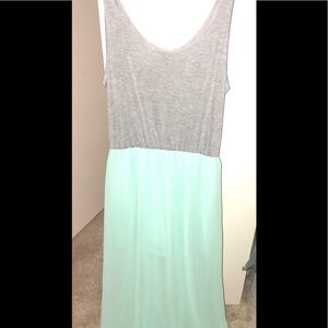 Grey tank/mint maxi dress!